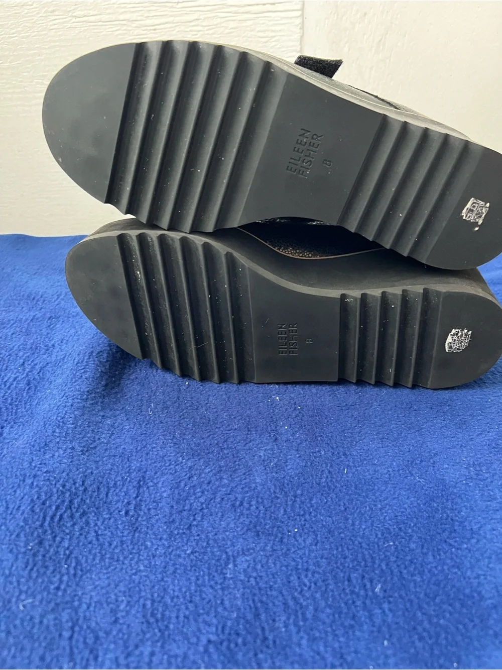 Eileen Fisher Zola Black Platform Oxfords